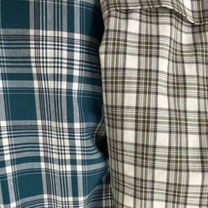 Lot of 2 JOS A BANK TRAVELER Mens L Plaid Button Down Shirt‎ Traditional Fit